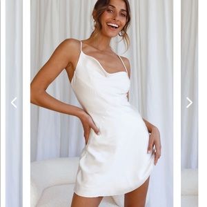 selfie leslie saints and secrets sorry to asymmetrical slip dress champagne